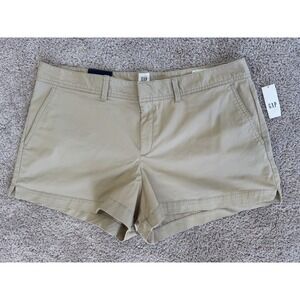 Gap City Short Womens 18 Khaki Tan Mid Rise Chino Shorts NWT 3 Inch Inseam